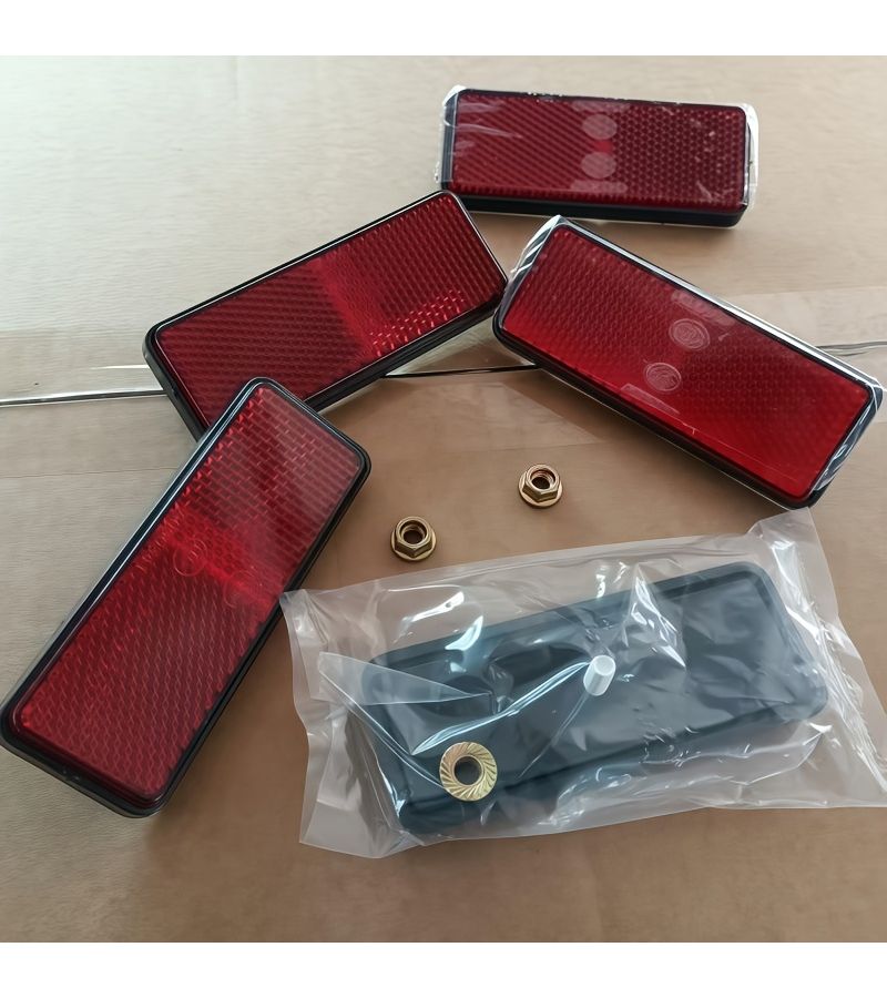 4 Red Lenses And Black Base For Secure M5 Bolt Mount Withstand Rain - Image 1