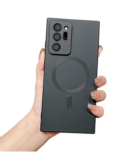 Slim Soft Silicone Matte Case with Camera Lens Protector With Stable Magnetic Shockproof For Samsung Galaxy Note 20 Ultra  (Black)