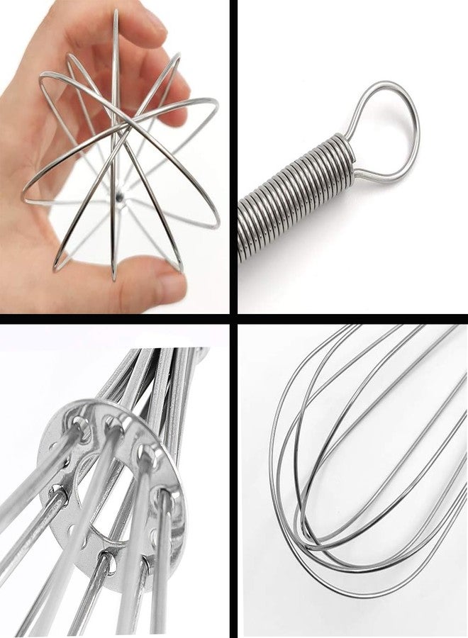 Digead Mini Wire Whisk, 3 Pack - 8, 10 & 12 Inch Small Whisk for Cooking - Ergonomic Spiral Handle, 304 Stainless Steel - Lightweight Mixing Tool for Whisking, Beating & Mixing Sauces - Silver - Image 5