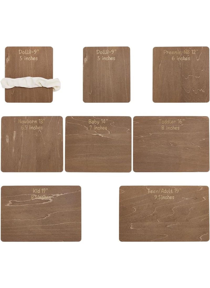 FINGERINSPIRE FINGERINSPIRE 7 Pcs Wooden Head Band Hair Bow Size Guide Measuring Boards 7 Size Camel Color Rectangle Headwraps Size Guide Measuring Templates Bow Tie Boards for Woman Hair Bows Gift Bows DIY 