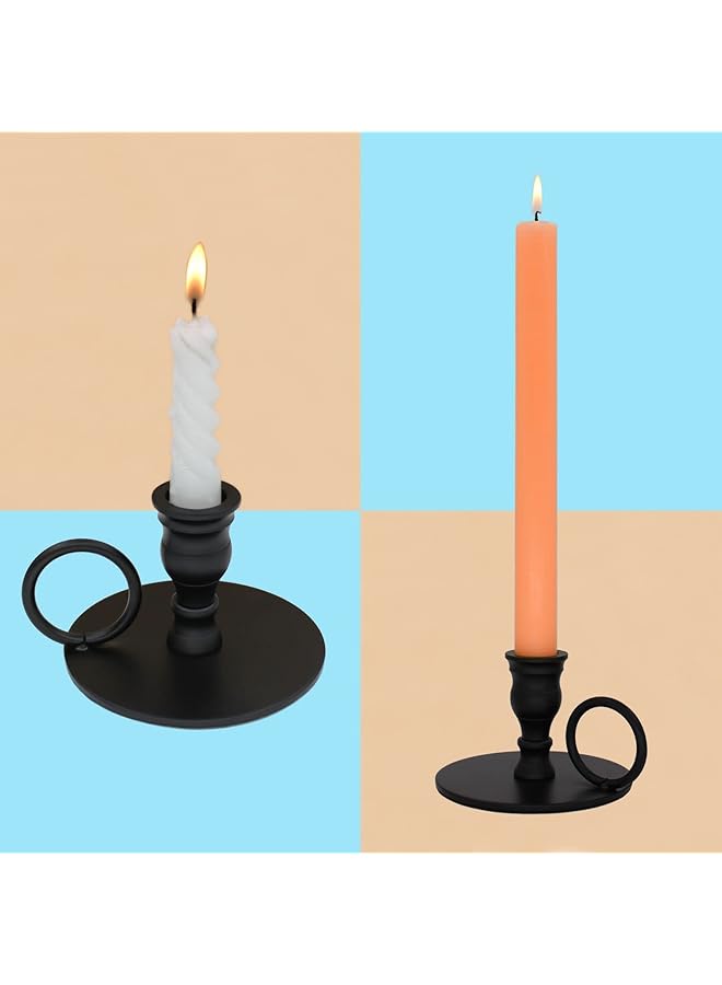 erorex Matte Black Candle Holders Set Of 2 For Taper Candles Decorative Candlestick Holder For Wedding Dinning Party Fits 3 4 Inch Thick Candle And Led Candles Metal Candle Stand - Image 5