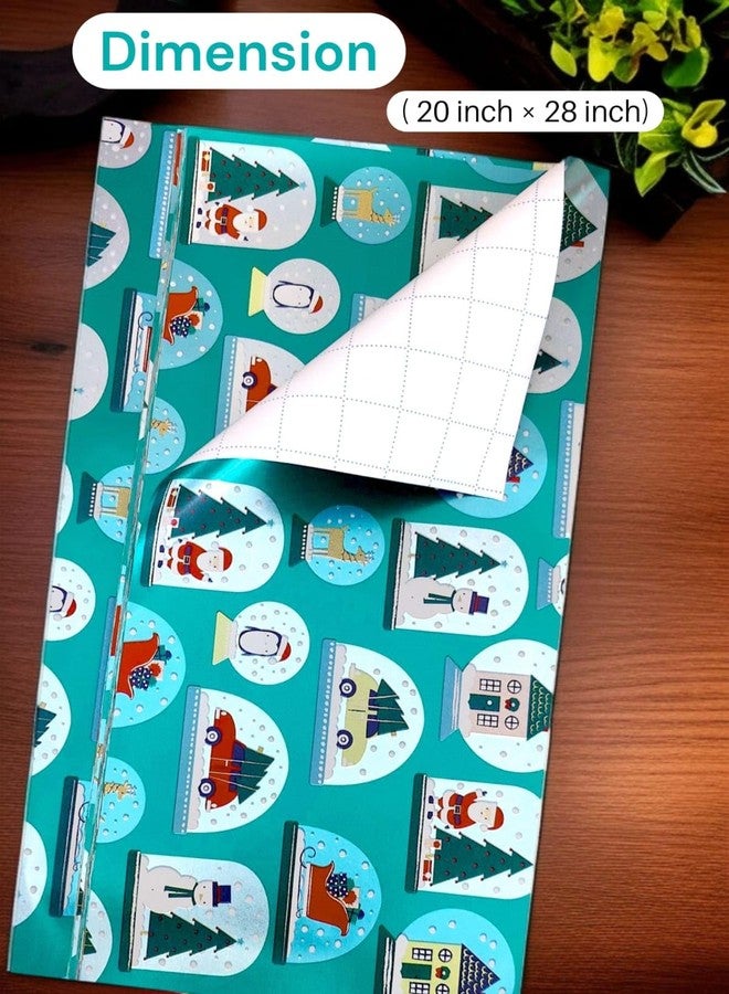 TERA13 Christma Wrapping Paper Sheet, Wrapping Paper Decorative Festive Merry Christmas Gifts For Your Loved Ones, Ideal for Birthday, Wedding, Anniversary, Party, New Yera (Lightblue 5 Sheet) - Image 5