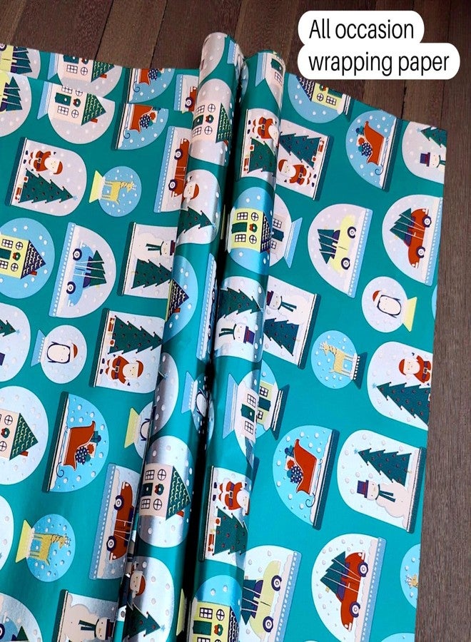 TERA13 Christma Wrapping Paper Sheet, Wrapping Paper Decorative Festive Merry Christmas Gifts For Your Loved Ones, Ideal for Birthday, Wedding, Anniversary, Party, New Yera (Lightblue 5 Sheet) - Image 2
