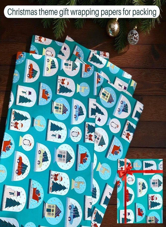 TERA13 Christma Wrapping Paper Sheet, Wrapping Paper Decorative Festive Merry Christmas Gifts For Your Loved Ones, Ideal for Birthday, Wedding, Anniversary, Party, New Yera (Lightblue 5 Sheet) - Image 3