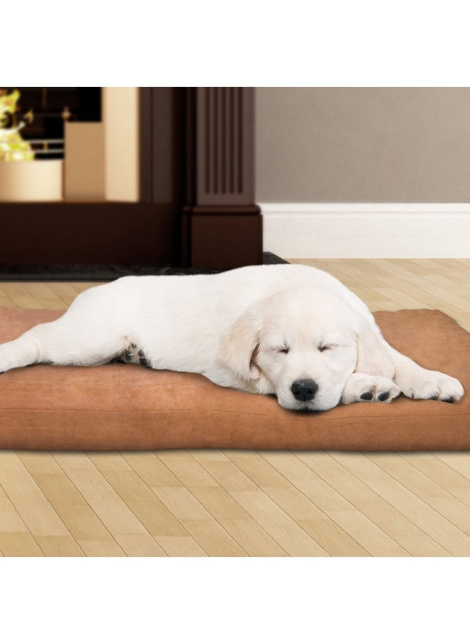 PETMAKER - Dog Bed with Removable Cover - 36x27 Pet Bed - 3-Inch Egg Crate Style Foam Orthopedic Dog Bed, Microsuede, and Non-Slip Crate Bed by PETMAKER (Clay) - Image 1