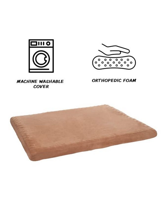 PETMAKER - Dog Bed with Removable Cover - 36x27 Pet Bed - 3-Inch Egg Crate Style Foam Orthopedic Dog Bed, Microsuede, and Non-Slip Crate Bed by PETMAKER (Clay) - Image 1