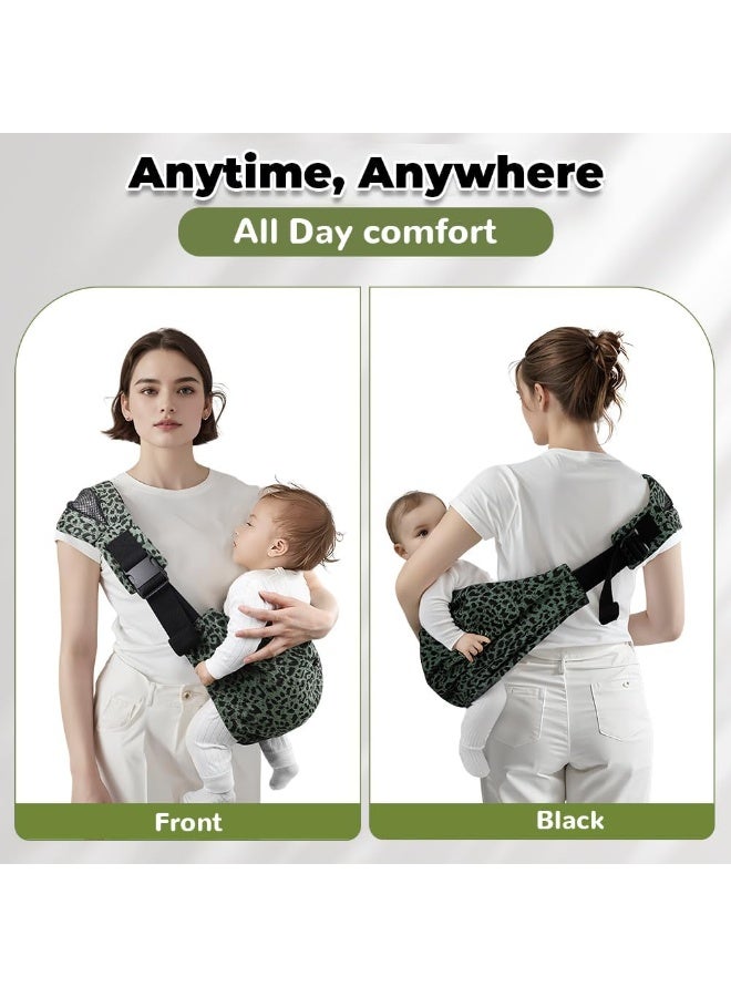 Sybil's Baby Carrier, Baby Sling Carrier, Toddler Carrier, Baby Wrap Carrier with Adjustable Shoulder Straps, Child Sling Baby Side with Shoulder Strap - Black and Off White - Image 3