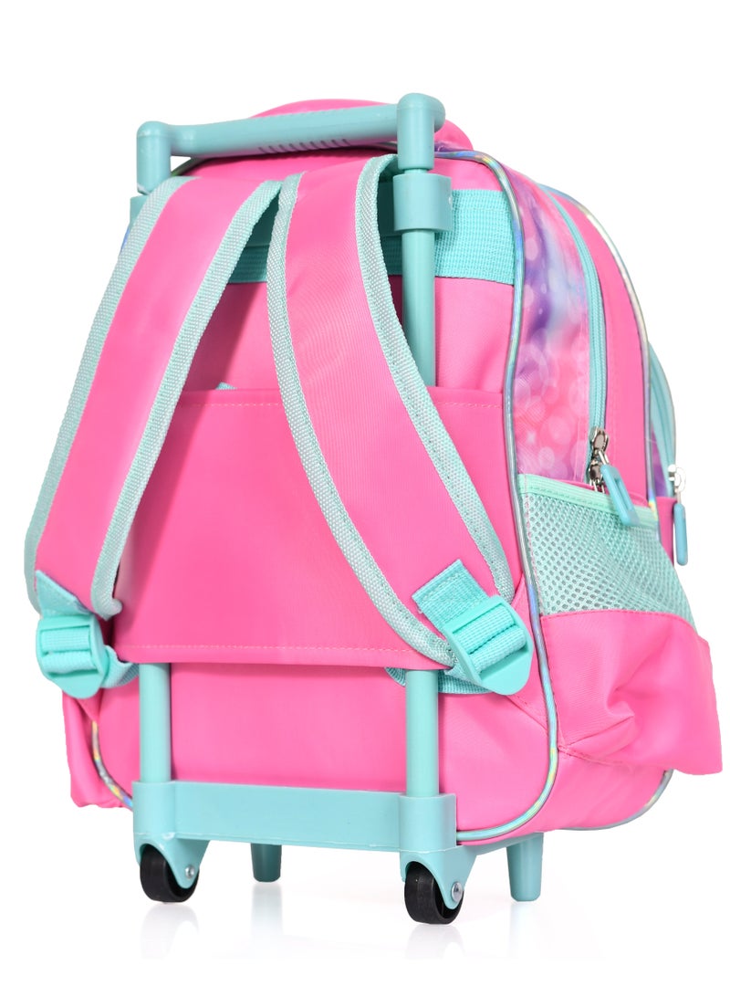 MORANO Girls School Rolling Trolley Bag with Pencil Case Size 12" - Pink  - Image 4