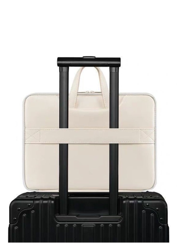 Generic Laptop Bag Sleeve 14/15 inch, Laptop Briefcase Multifunctional Large Capacity Sleeve Bag for 15.6 inch HP, Dell, Acer, Asus, Notebook, White & Black  - Image 2