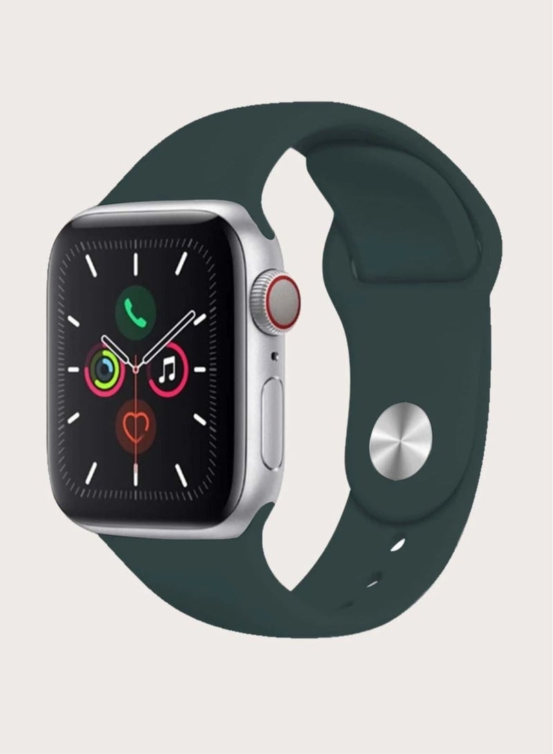 سوار بديل لساعة Apple من السلسلة 5/6/7 42/44/45 ملم أخضر منتصف الليل