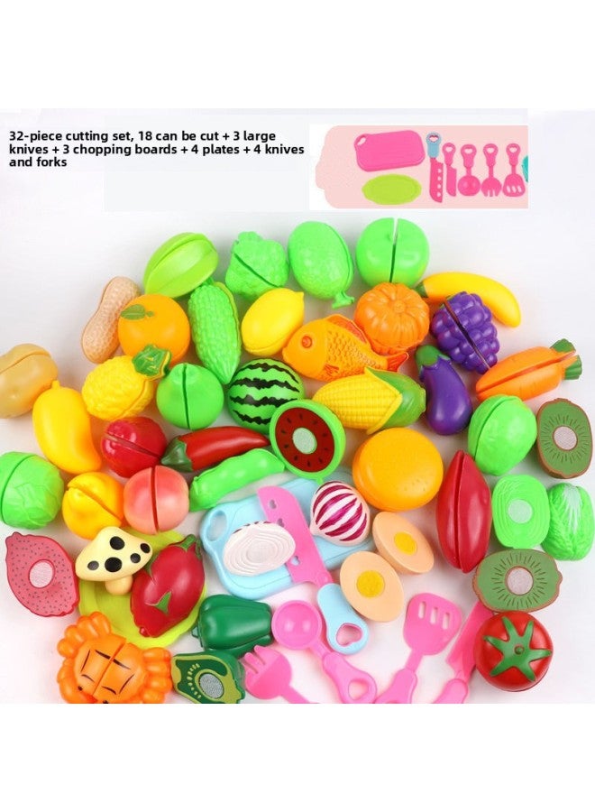 Cutting Vegetables And Fruits Children's Kitchen Toys Cutting Fruits Children Play House Toys Gift Manufacturers-Specifications:32-piece Fruit And Vegetable Cutting - Image 1