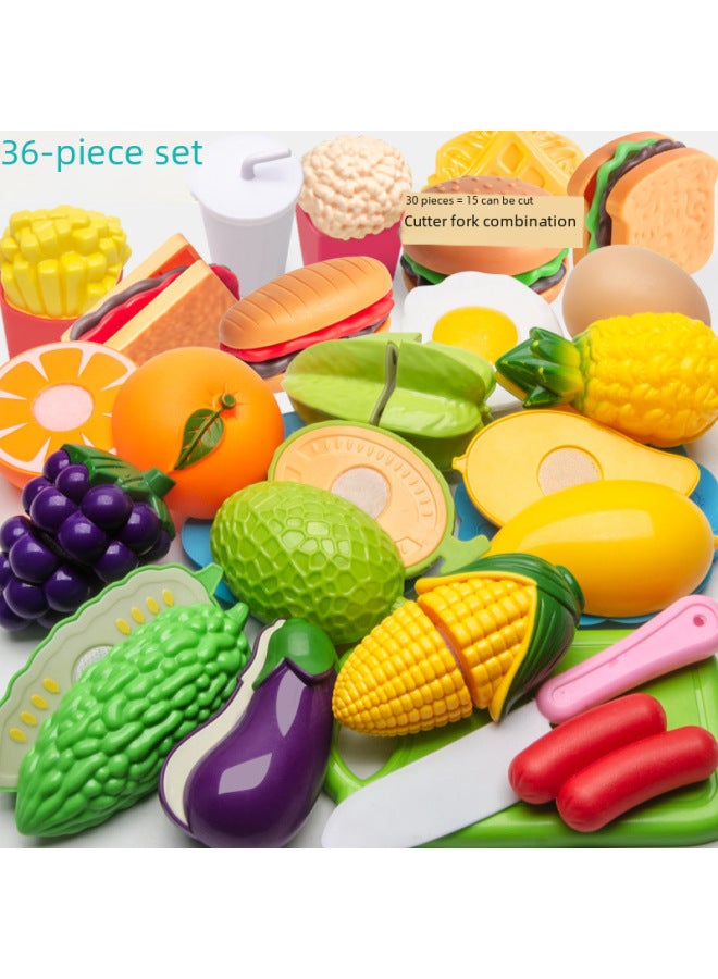 Cutting Vegetables And Fruits Children's Kitchen Toys Cutting Fruits Children Play House Toys Gift Manufacturers-Specifications:32-piece Fruit And Vegetable Cutting - Image 5