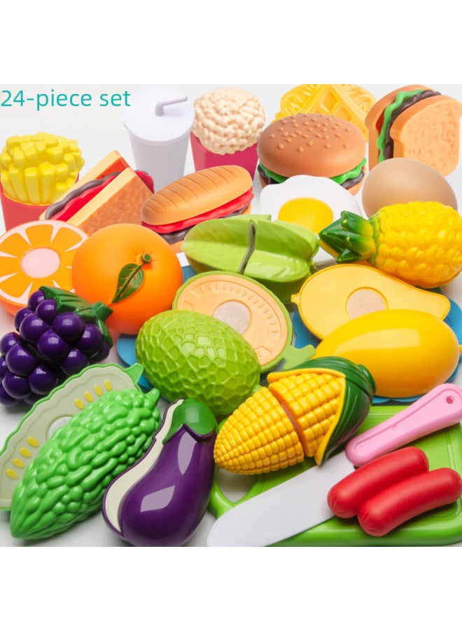 Cutting Vegetables And Fruits Children's Kitchen Toys Cutting Fruits Children Play House Toys Gift Manufacturers-Specifications:32-piece Fruit And Vegetable Cutting - Image 3
