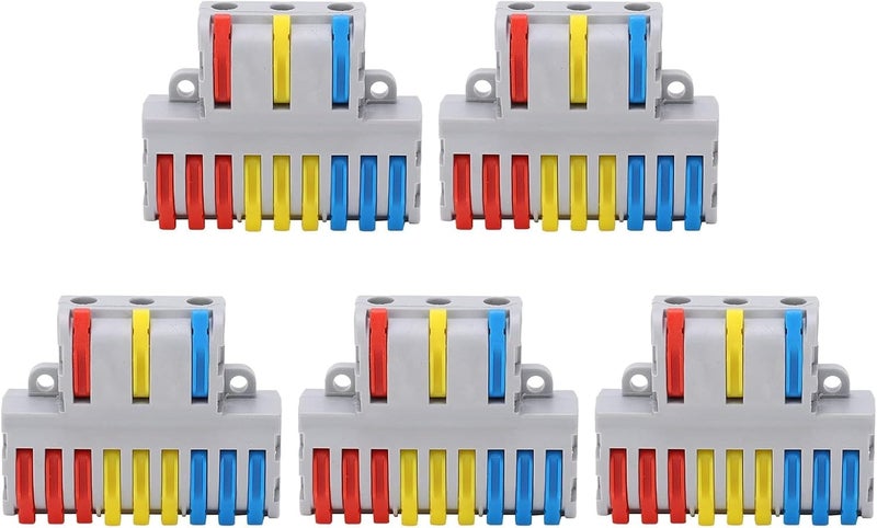 ZIVIK 3 in 9 Out Quick Wire Connector, 5 Pcs Releasable Cable Connector, Secure & Removable Electrical Connector, Effertless Electrical Connectors Wire Jointer Cable Conductor Clamp - Image 2