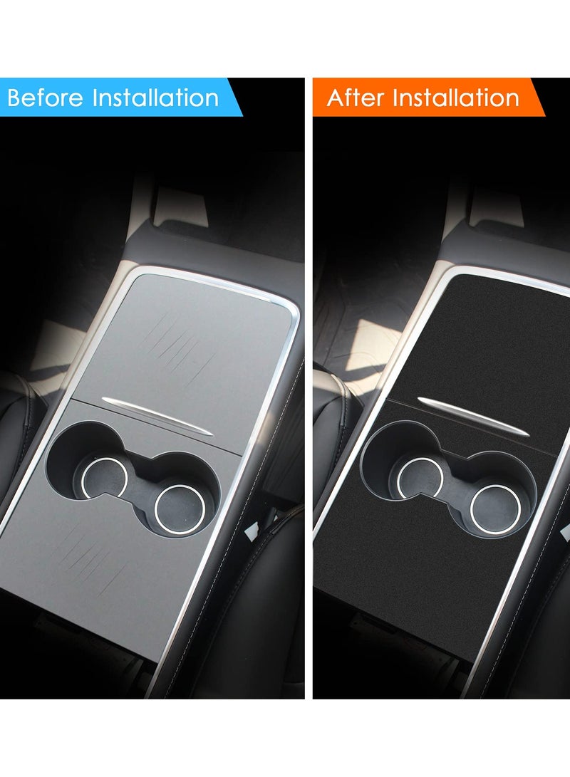 SOLARAE Center Console Wrap Kit for Tesla Model 3 / Model Y 2021 Matte Black Console Cover Interior Trim Wrap Kit for Tesla 2021 Accessories (Black) - Image 2