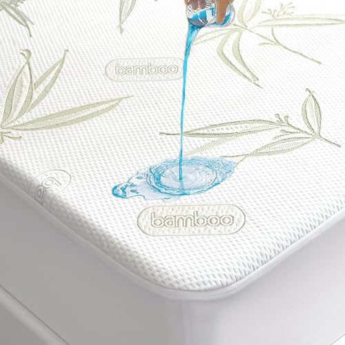 Twin XL Size Waterproof Mattress Protector Premium Cooling Viscose from Bamboo Mattress Pad Breathable Noiseless Cooling  MachineWashable Bed Cover with 21 Deep Pocket