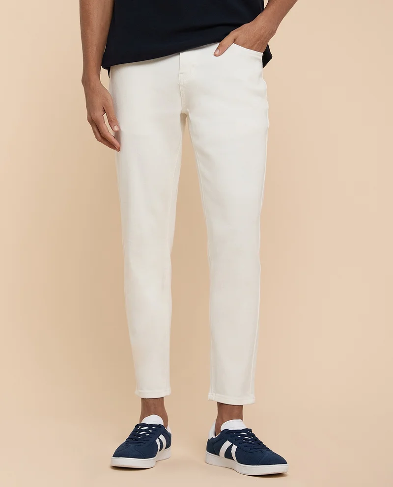R&B Faded Slim Fit Jeans with Button Closure