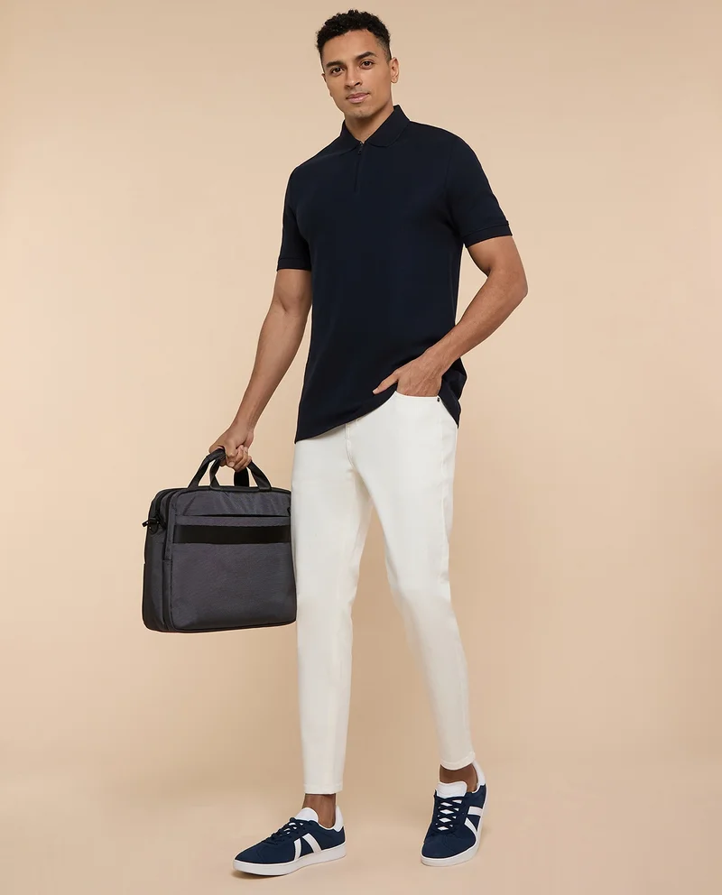 R&B Faded Slim Fit Jeans with Button Closure