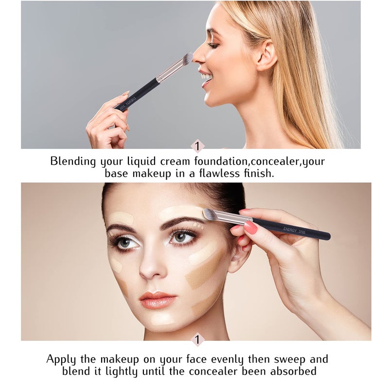 Energy فرشاة خافي العيوب المسطحة المائلة للطاقة - فرشاة خافي العيوب تحت العين، فرشاة تحديد الأنف، فرشاة برونزر، فرشاة كريم الأساس السائل، فرشاة مسحوق مضغوط، فرشاة خافي العيوب، فرشاة دمج، فرشاة تلطيف صغيرة 370S - Image 5