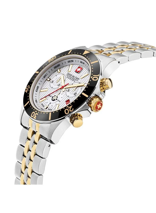 SWISS MILITARY HANOWA Flagship X Chrono 43mm Men's Watch with Two-tone Stainless Steel Bracelet
