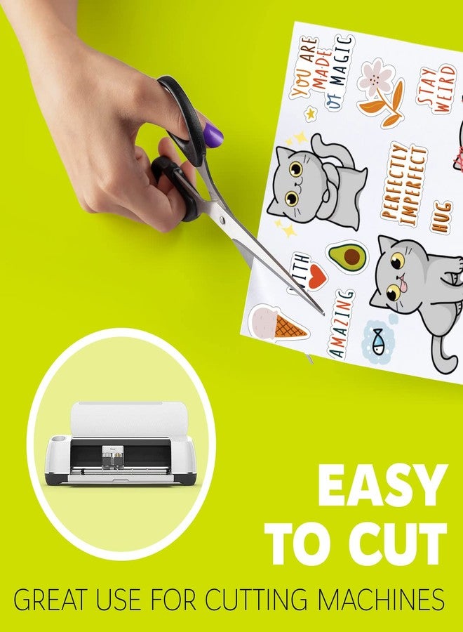 SMALL SMILE Premium Printable Vinyl Sticker Paper for Inkjet & Laser - 50 White Matte Sticker Paper (8.5 x 11, Waterproof, Durable Adhesive, Fast Dry, Holds Ink Well, Great for Cutting Machines) - Image 3