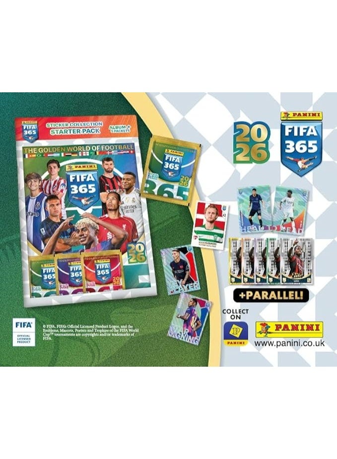 Panini FIFA 365 2026 Edition Sticker Album "The Golden World of Football" - Includes 2 packs (each pack contains 5 assorted stickers of world national team stars) - Image 3