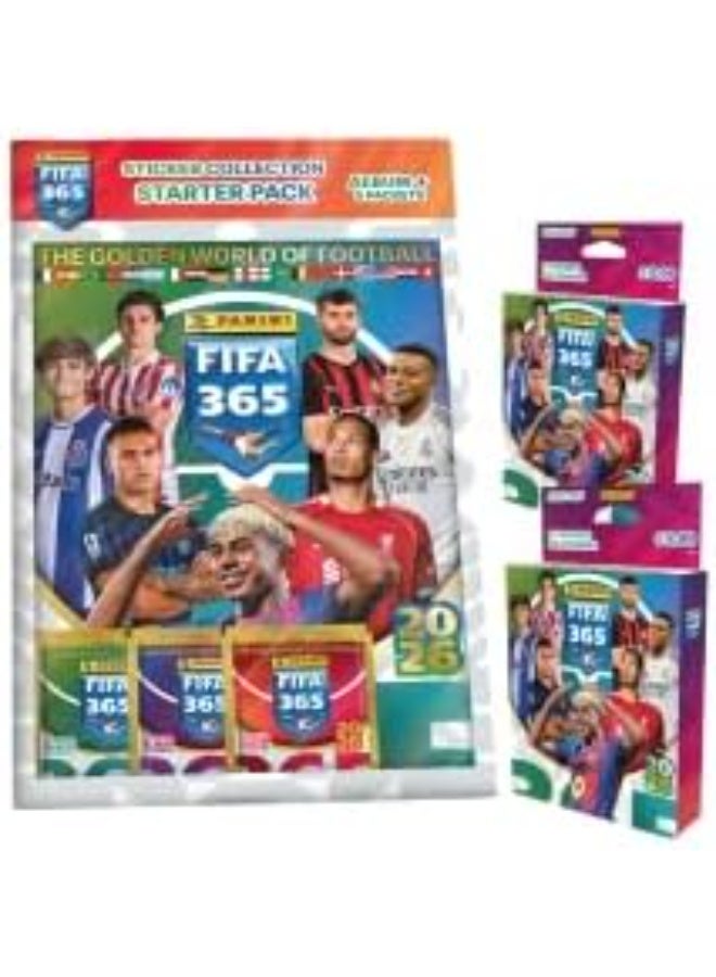 Panini FIFA 365 2026 Edition Sticker Album "The Golden World of Football" - Includes 2 packs (each pack contains 5 assorted stickers of world national team stars) - Image 5