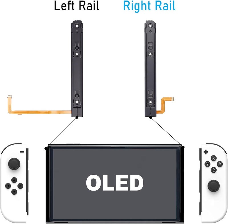 بديل لقضبان الانزلاق المعدنية اليسرى واليمنى ل��هاز Nintendo Switch OLED HEG-001 - Image 2