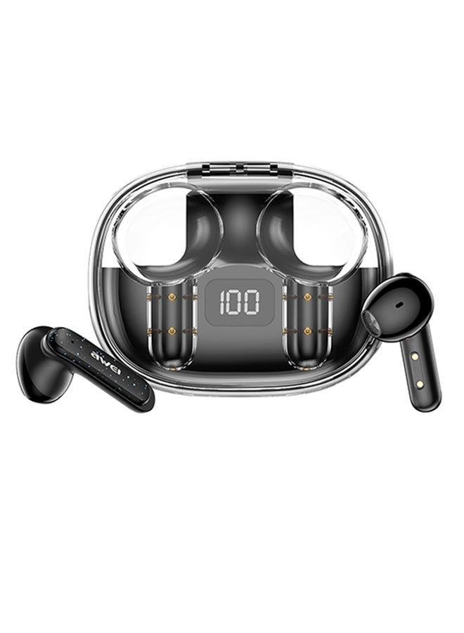 Awei ENC Noise Cancelling Bluetooth Headset, 4 HiFi Stereo Microphones, Gaming Earbuds, Digital Charging Case, Extra Long Life, 10 Minutes Charging, 180 Minutes Music Listening, IPX6 Waterproof.  - Image 1