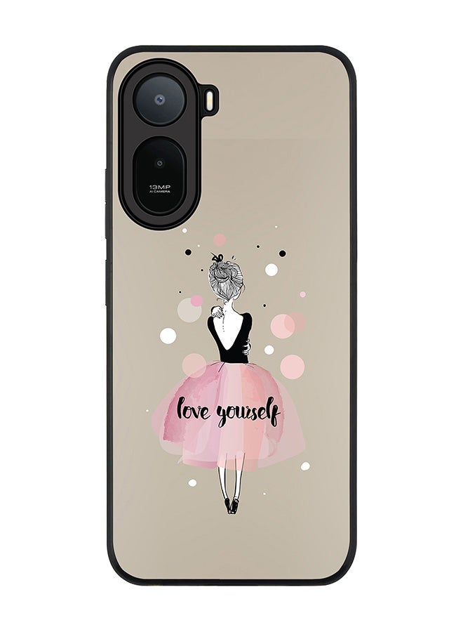Stylizedd Rugged Case for Xiaomi Redmi A7 Pro 4G / Poco C81 / Poco C81 Pro / Poco C85x 5G- Slim Fit Hybrid Rubber Cover Love Yourself
