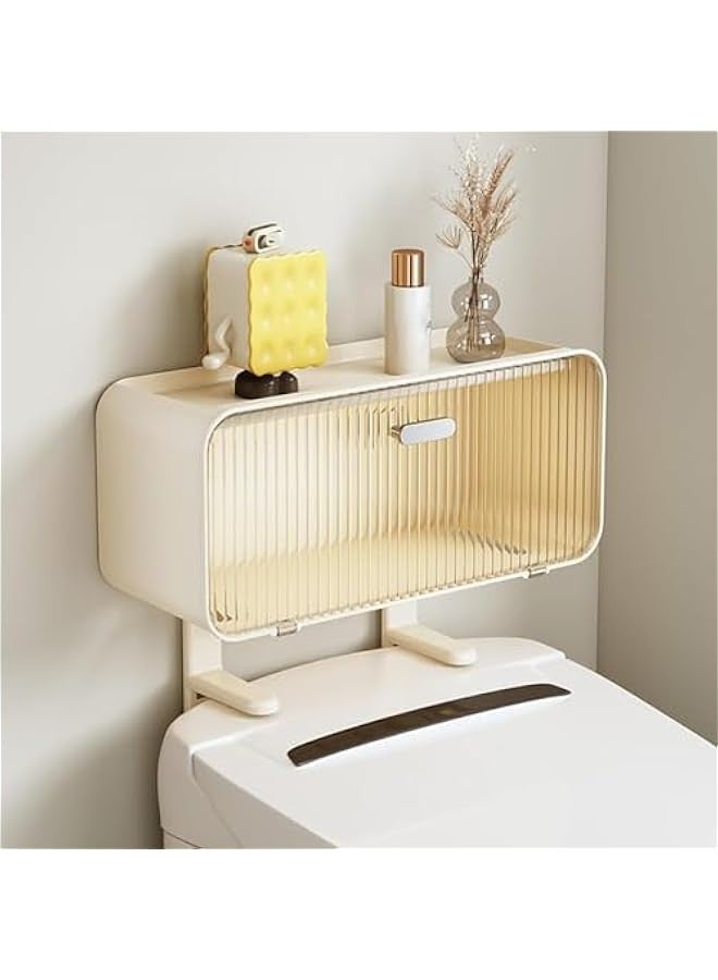 TRASSLE 2-Tier Over The Toilet Storage, Modern Bathroom Organizer, Free Standing for Most Toilets - Image 1