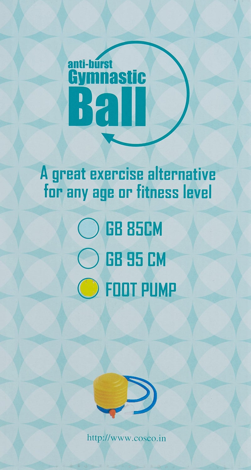 Cosco Anti Burst Gym Ball with Foot Pump Exercise & Fitness, 85Cm,Multicolor - Image 3