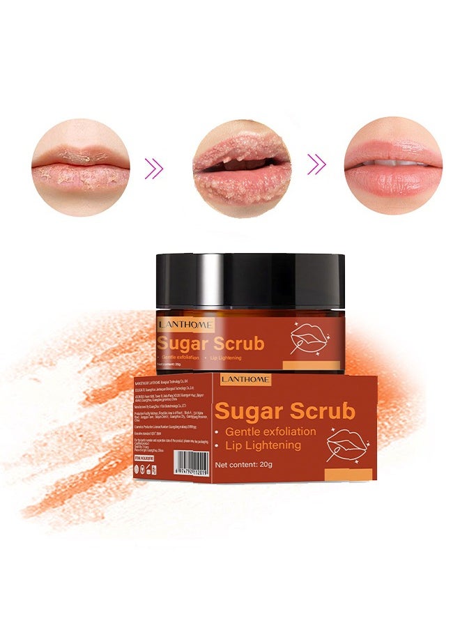 Lanthome Sugar Scrub- Brown Sugar Lip Lightening Scrub，Lip Exfoliator and Moisturizer For Dry Chapped Lips 20g  - Image 2