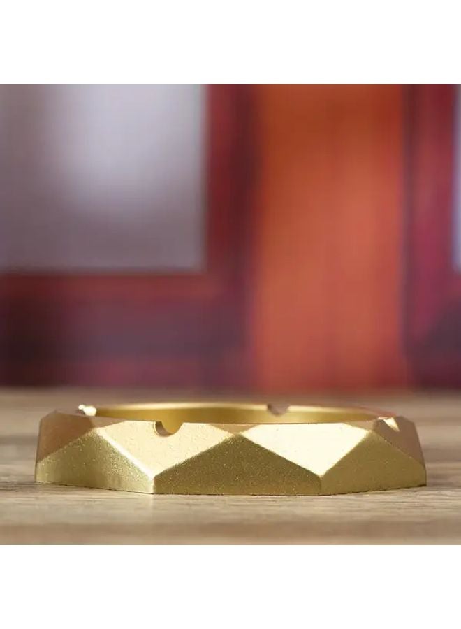 Chinese Style Brass Ashtray Four Slot Thickened Octagonal Design 3 94 Inch Diameter - Image 3