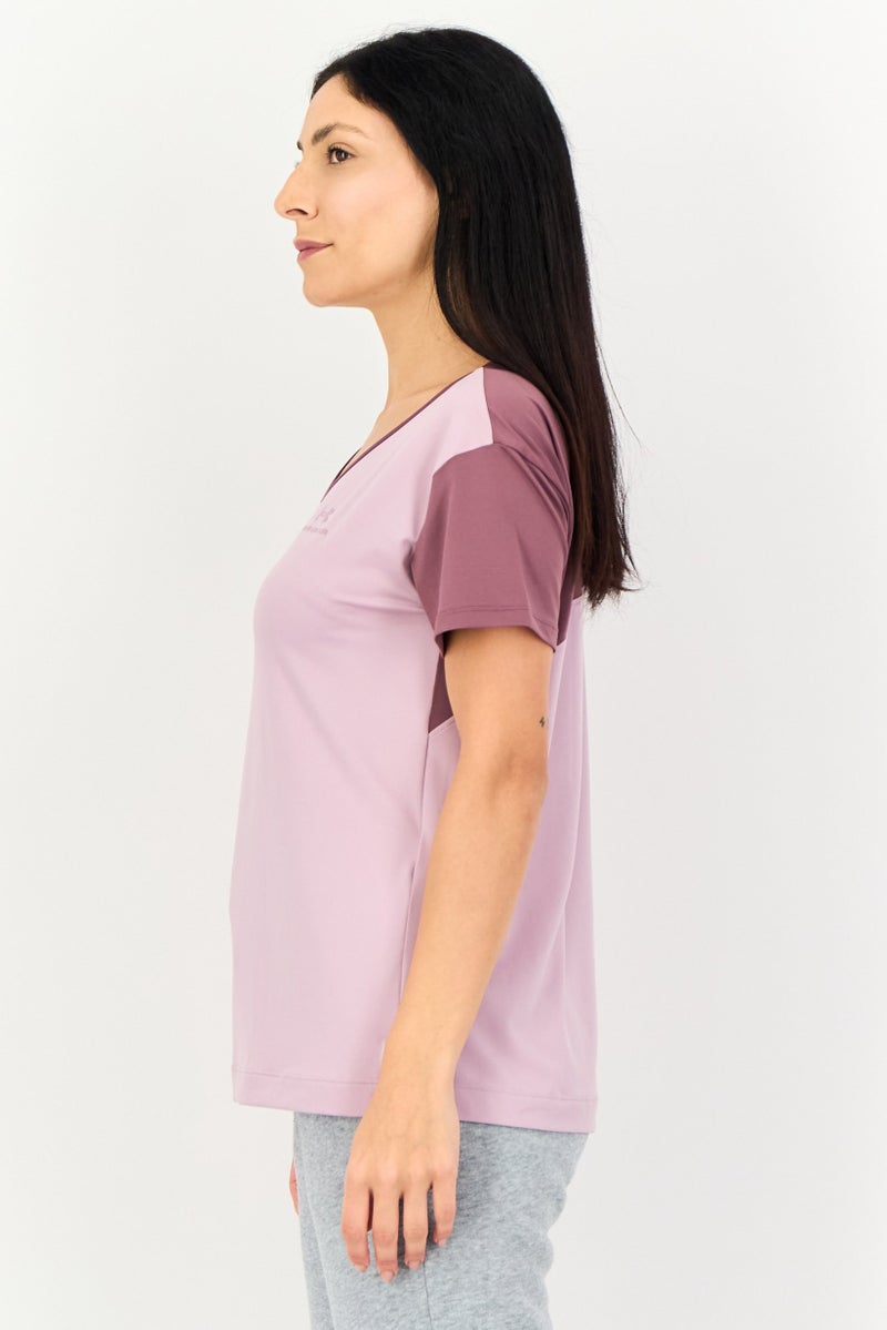 UNDER ARMOUR Women Loose Fit Short Sleeve Training T-Shirt, Mauve - Image 2