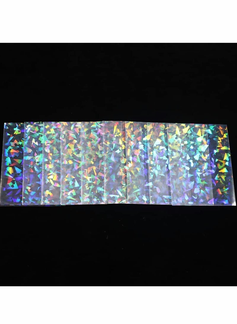 Excefore Holographic Card Sleeve Card Protector, 100PCS Black Lotus Double Side Foil Gemstone Rainbow Laser Flashing Trading Cards Shield Magic Card Protector Flashing Protective Idol Cover (Gemstone 65x90mm)  - Image 3