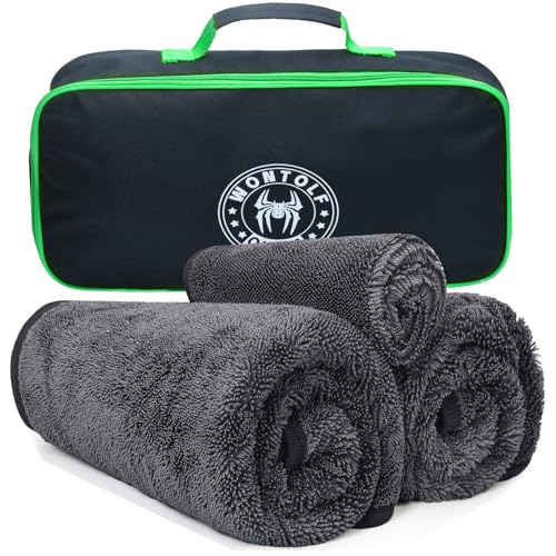 Wontolf Ultra Absorbent Car Drying Towels with Storage Bag, Extra Large Microfiber Towels for Cars, (36" x 24") Drying Towels Car Detailing, Streak Free, No Water Spots, Scratch-Free, 3 Pack - Image 1