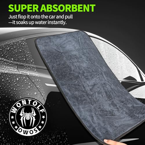 Wontolf Ultra Absorbent Car Drying Towels with Storage Bag, Extra Large Microfiber Towels for Cars, (36" x 24") Drying Towels Car Detailing, Streak Free, No Water Spots, Scratch-Free, 3 Pack - Image 5