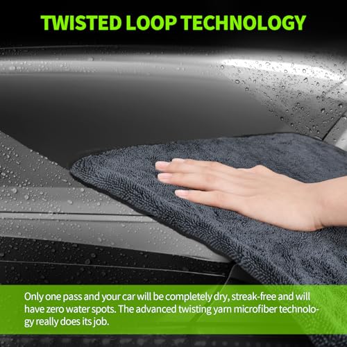 Wontolf Ultra Absorbent Car Drying Towels with Storage Bag, Extra Large Microfiber Towels for Cars, (36" x 24") Drying Towels Car Detailing, Streak Free, No Water Spots, Scratch-Free, 3 Pack - Image 4