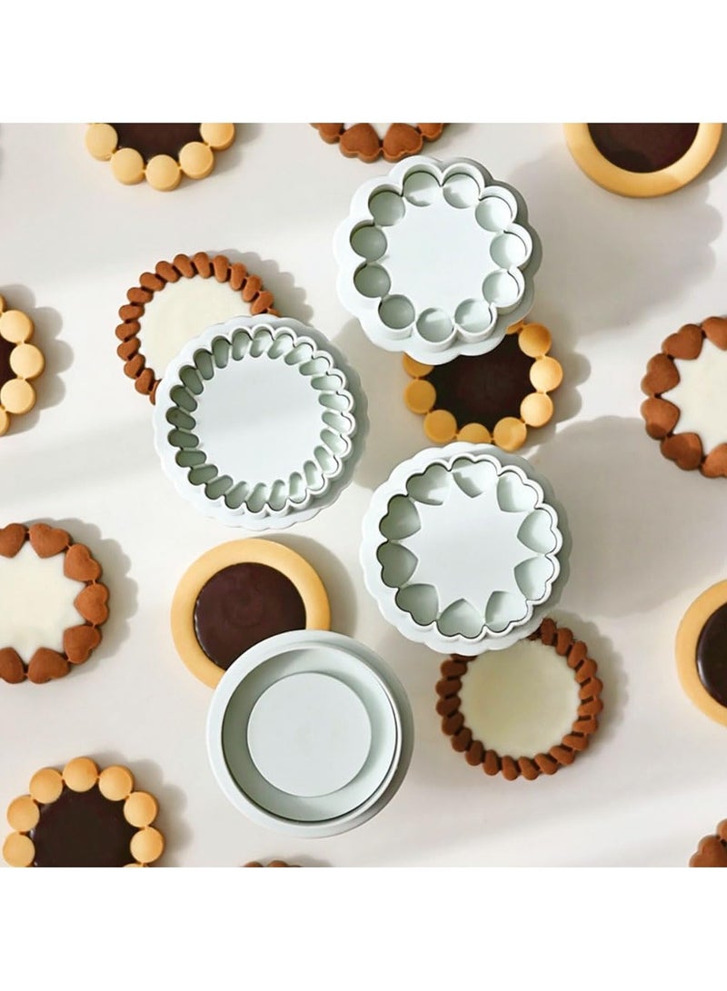 general 3D flower biscuit cutter, jam biscuit cutter for baking plastic biscuit stamp biscuit press mould sandwich biscuit jam biscuit cutter plunger biscuit moulds home kitchen fondant moulds - Image 4