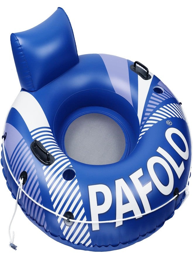 Pafolo Pool Float Adult, Inflatable River Tube Float, River Tubes for Floating Heavy Duty with Mesh Bottom, Comfortable Backrest & 2 Cup Holders & Durable Grab Handles,450 lbs Weight Capacity - Image 1
