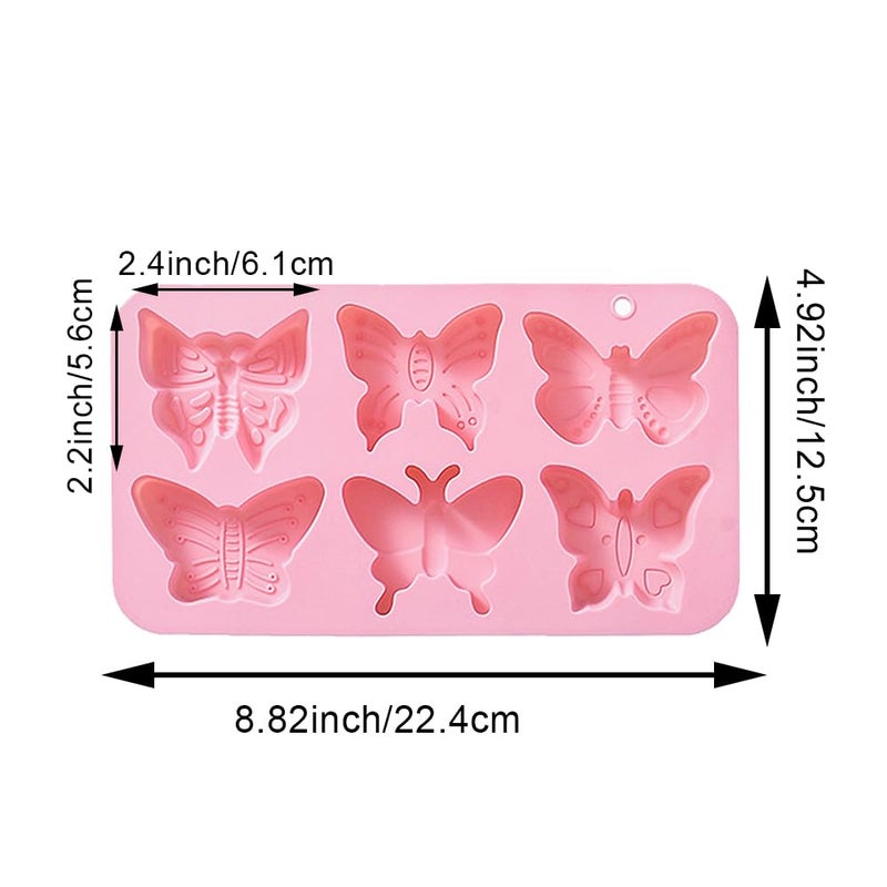 Arvintas 2 PACK 6 Design Butterfly Shaped Silicone Molds, 3D Butterfly Themed Baking Mould Tray DIY Baking Tool for Chocolate Cake Dessert Candy Mousse Pastry Candy Polymer - Image 2