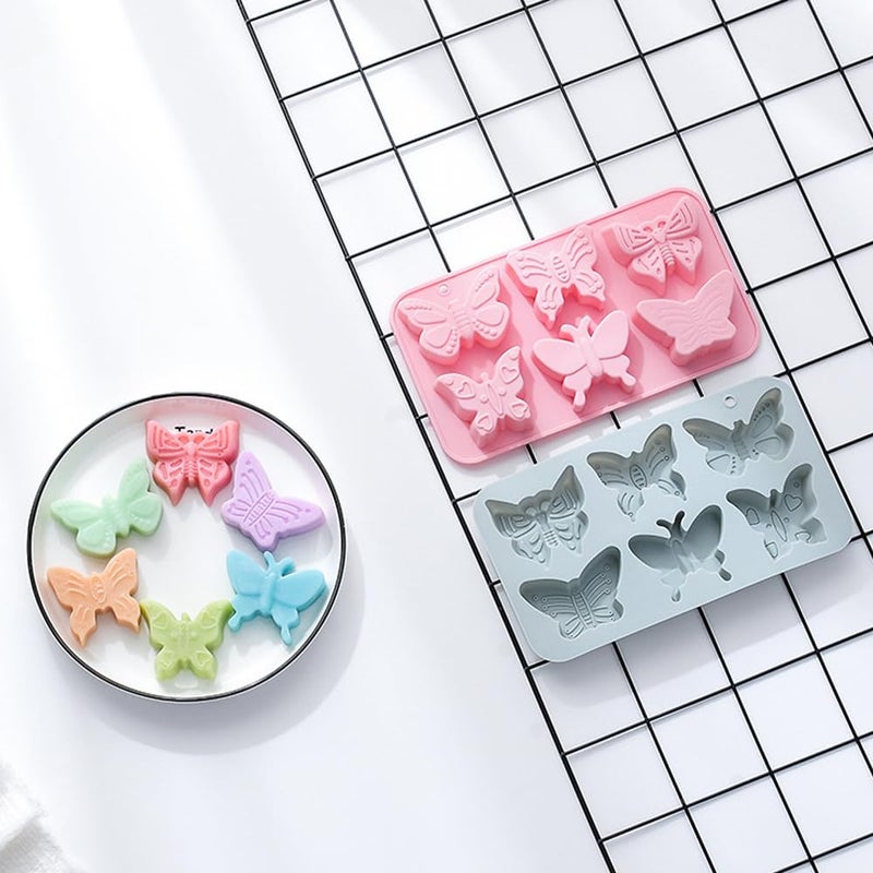 Arvintas 2 PACK 6 Design Butterfly Shaped Silicone Molds, 3D Butterfly Themed Baking Mould Tray DIY Baking Tool for Chocolate Cake Dessert Candy Mousse Pastry Candy Polymer - Image 5