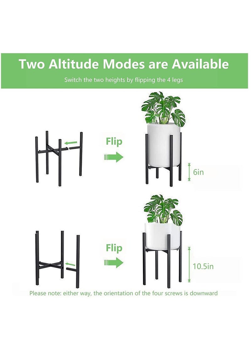 HomarKet Metal Plant Stand Width Adjustable for 24 to 36cm Stable Plant Holder Fit Medium and Large Pots for Corner Display Modern Indoor Plant Stand for Multiple Plants  - Image 4