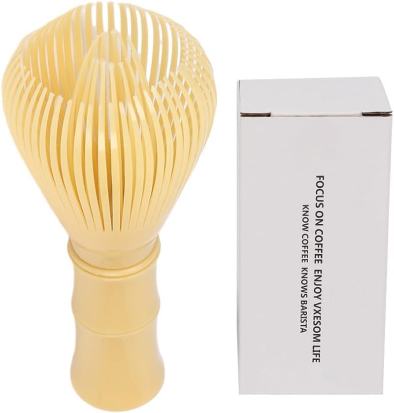 OUGETHER Traditional Matcha Whisk Reusable PP Resin Matcha Whisk Chasen Dishwasher Safe Matcha Stirrer Matcha Green Tea Powder Preparation Prepare Japanese Matcha Tea (Yellow) - Image 1