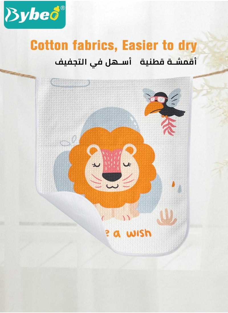 Bybeo - 3 Reusable Baby Diaper Changing Pad Mat Soft Cotton Urine Pads Portable Waterproof Incontinence Underpads for Kids/Adults/Pets - Image 1
