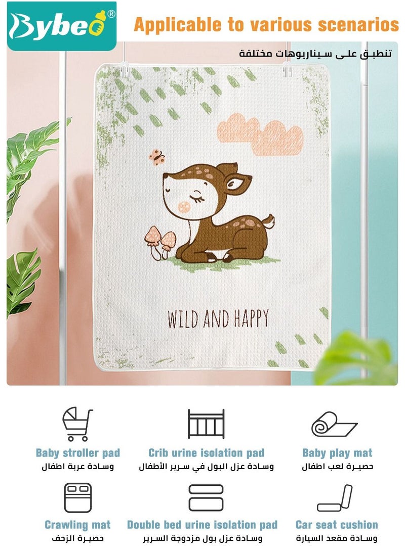 Bybeo - 3 Reusable Baby Diaper Changing Pad Mat Soft Cotton Urine Pads Portable Waterproof Incontinence Underpads for Kids/Adults/Pets - Image 1