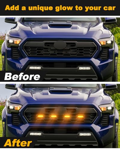 OKLSG 4Pcs Amber Grill Lights for 2024 2025 Toyota Tacoma LED Grille Marker Light 4th Gen Tacoma Accessories Front Bumper Raptor Lamp - Image 3