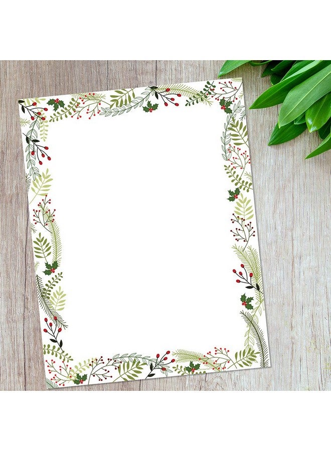 Great Papers! Merry Twigs & Holly Letterhead, 8.5" x 11", 80 Count (2019108),Red/white/green - Image 2