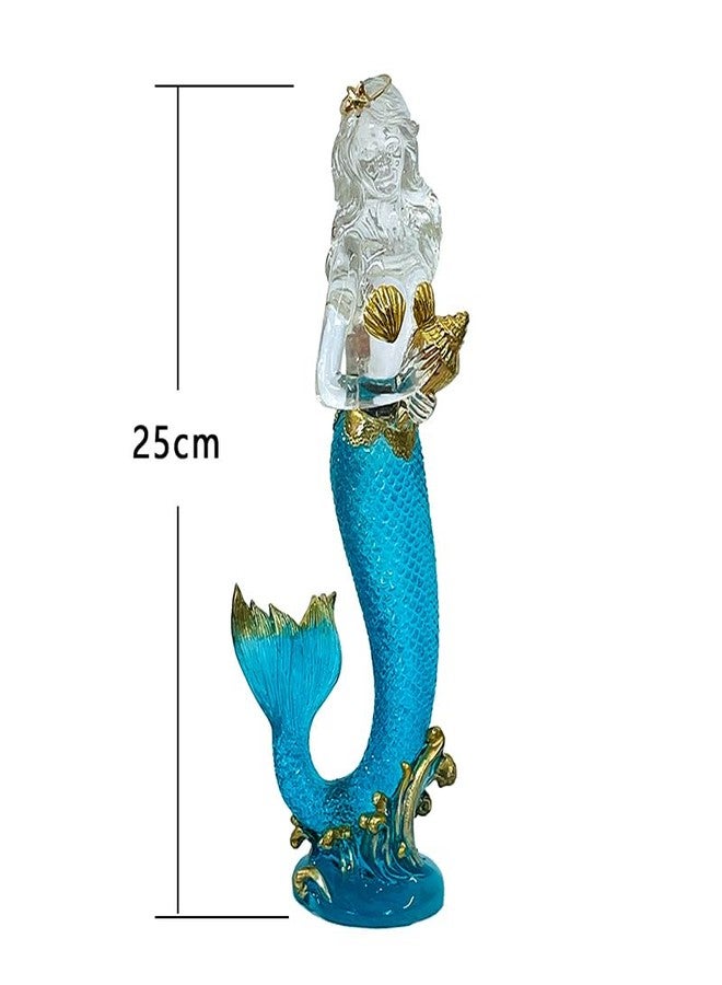 SEINHIJO Mermaid Statue Figurine Lady Sculpture Modern Decor Home Gift Table Centerpiece Art for Bookshelf Desktop Polyresin 9.8 Inch - Image 3
